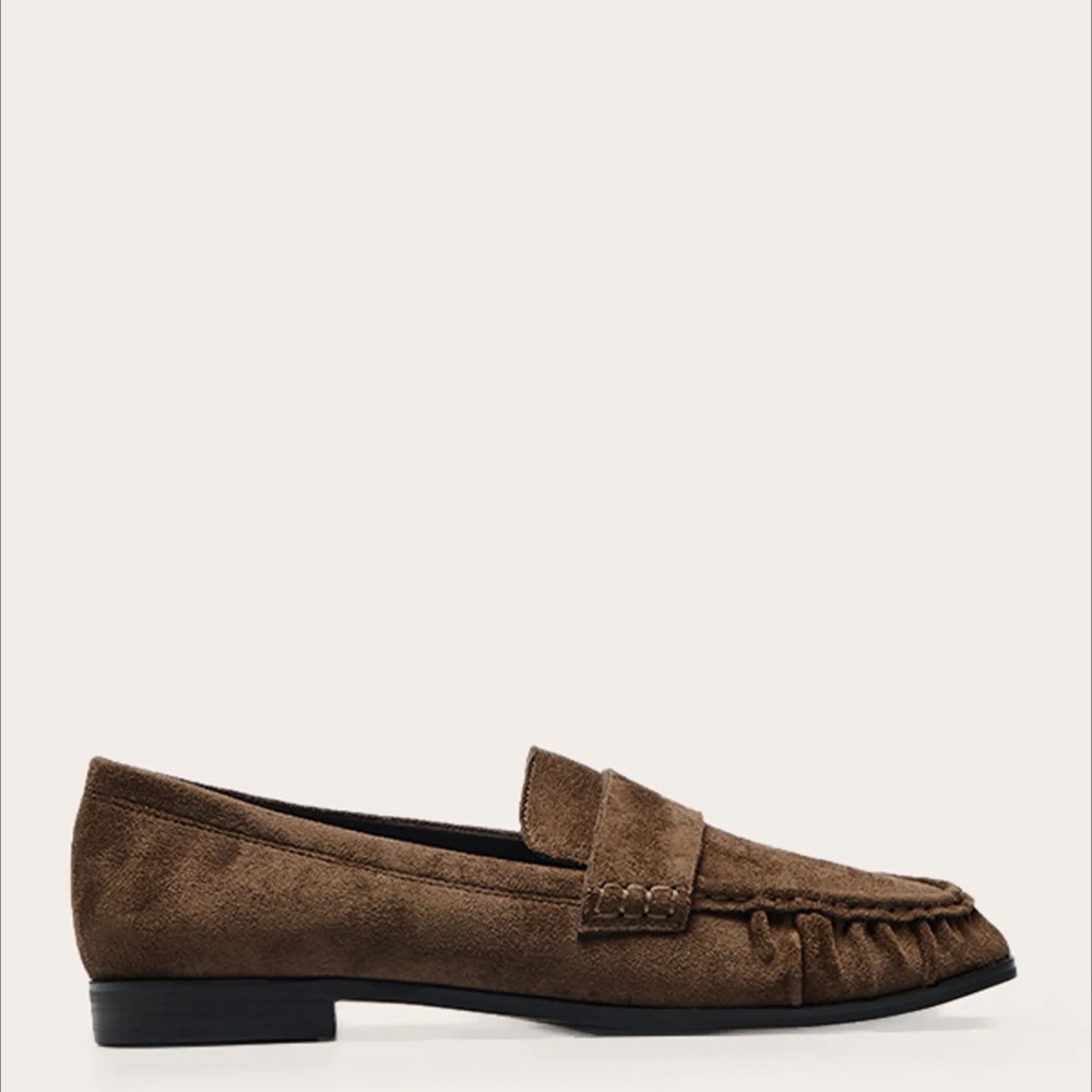 PrettyLittleThing Brown Suede Penny Loafers